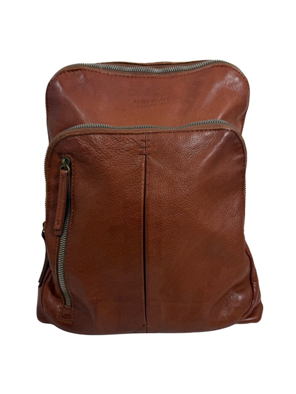 American Leather Co Cleveland Backpack Brandy Brown Smooth Leather